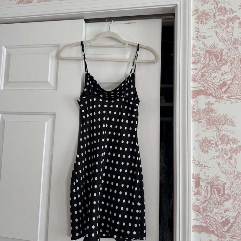 Anthropologie Black and White Polka Dot Dress - Picture 4 of 6
